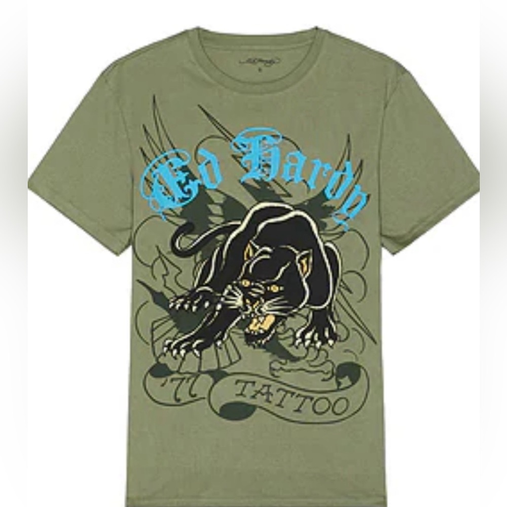 Ed Hardy CROUCHING PANTHER T-SHIRT  XL